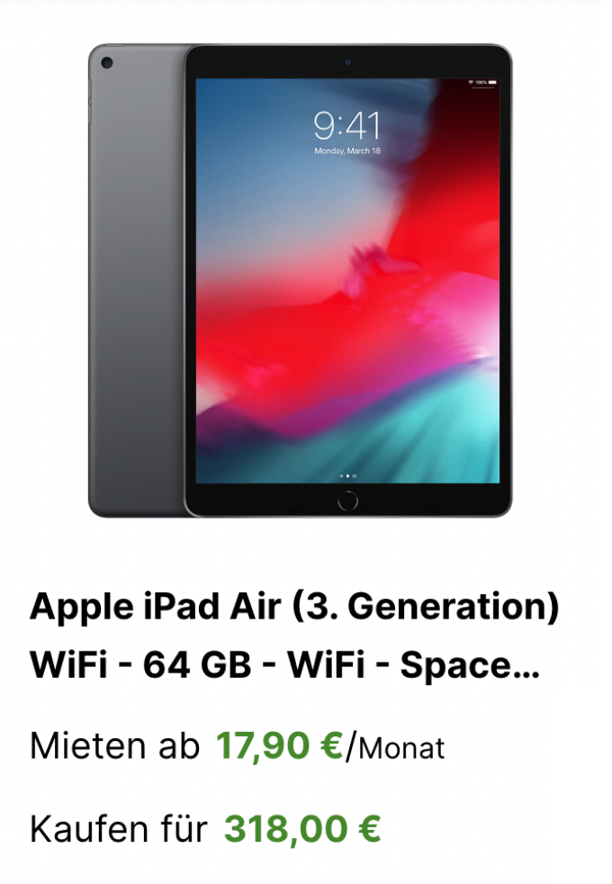 Apple iPad Air (3. Generation) 64 GB - WiFi